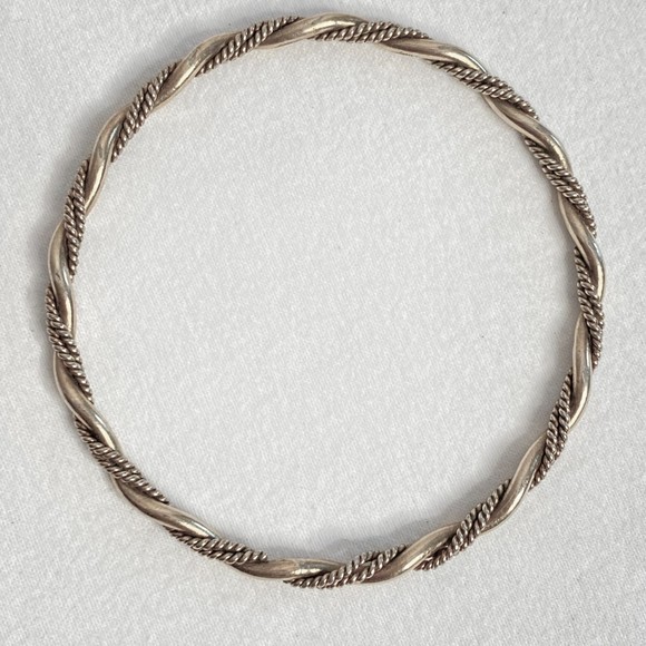 Bangle Bracelet Gold Tone Metal Three Strand Twists - Picture 5 of 6